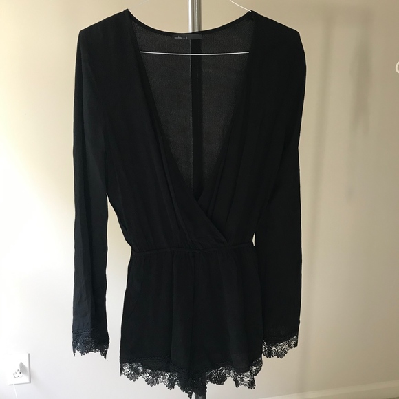 Maddy M Crochet Trim Romper Black - Picture 7 of 7